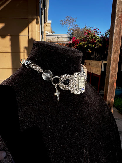 Zebra Watch Stainless Steel Chainmaille Choker