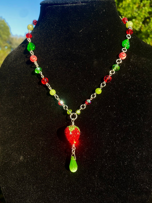 Strawberry Drop Necklace