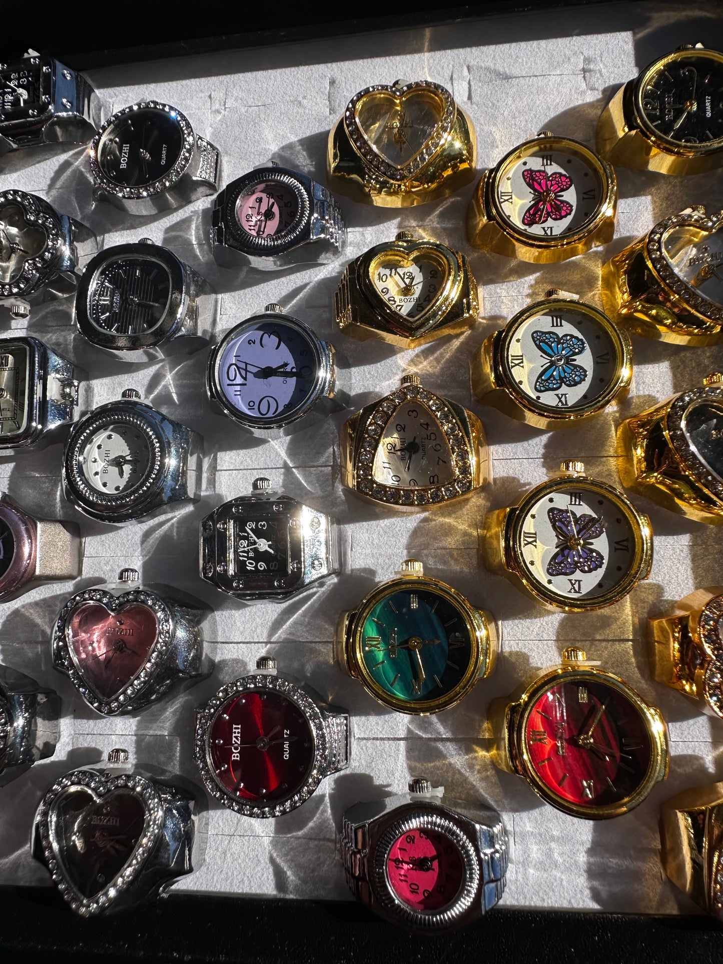 Light Purple Silver Ring Watch