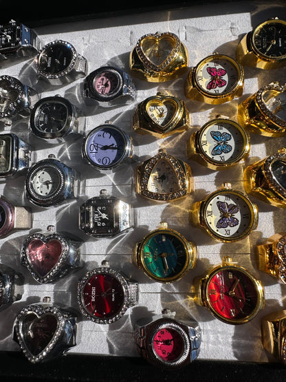 Light Purple Silver Ring Watch