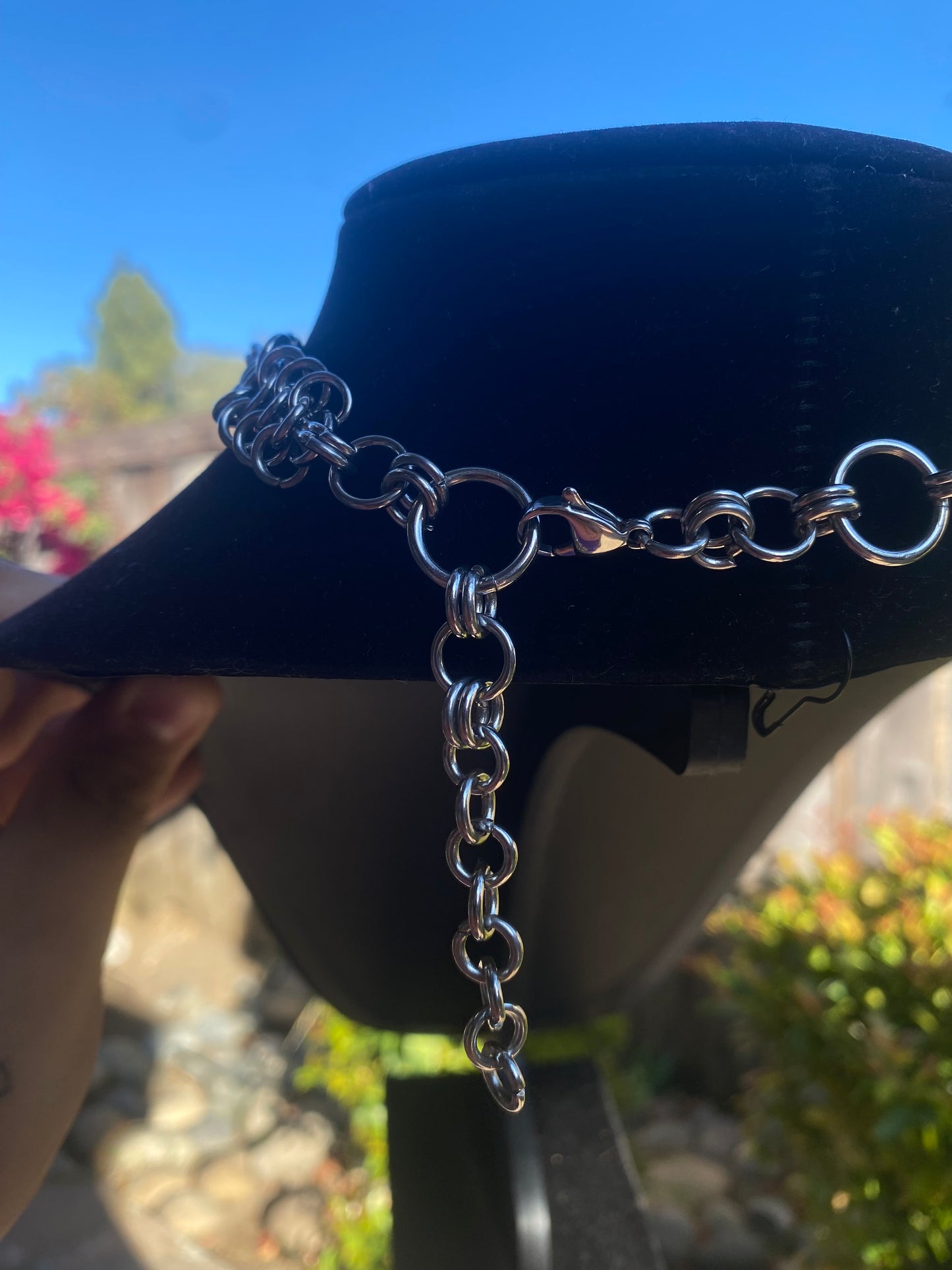Stainless Steel Chainmail Watch Choker Necklace 