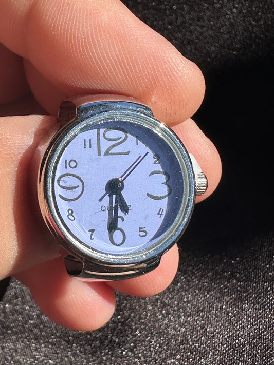 Light Purple Silver Ring Watch