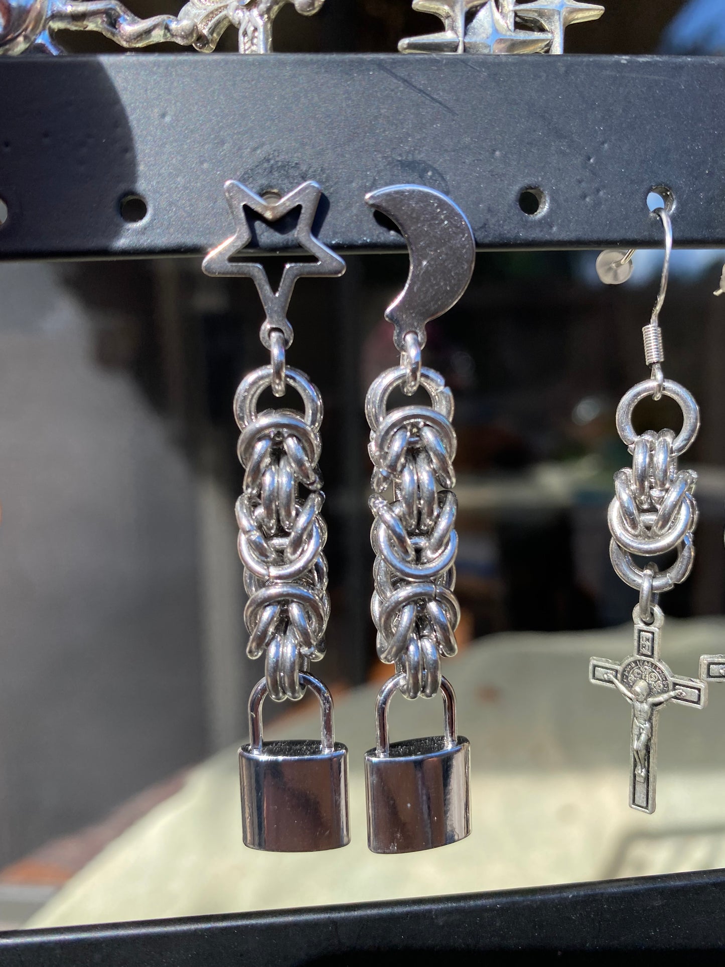 SolyLuna Chainmail Lock Earrings