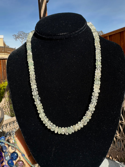 Secondhand Faceted Crystal ‘BBJ’ Branded Sterling Silver Long Necklace