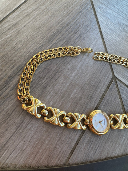 Vintage Greun Mother of Pearl Watch Choker