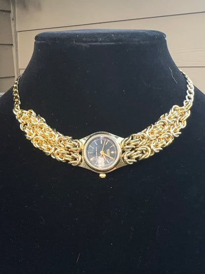 24k Gold Plated Stainless Steel Chainmaille Watch Choker/Necklace