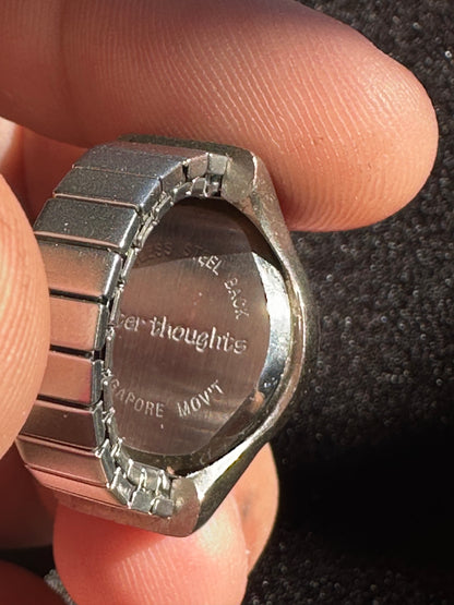 SH After Thoughts Purple Flower Silver Watch Ring