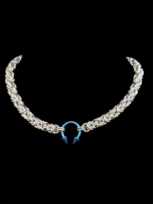 Byzantine chainmail septum necklace/choker