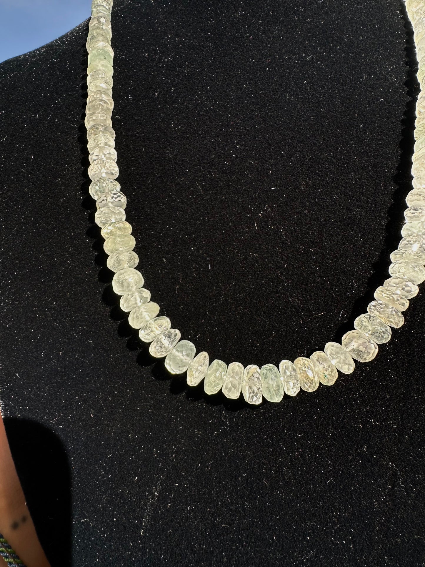 Secondhand Faceted Crystal ‘BBJ’ Branded Sterling Silver Long Necklace
