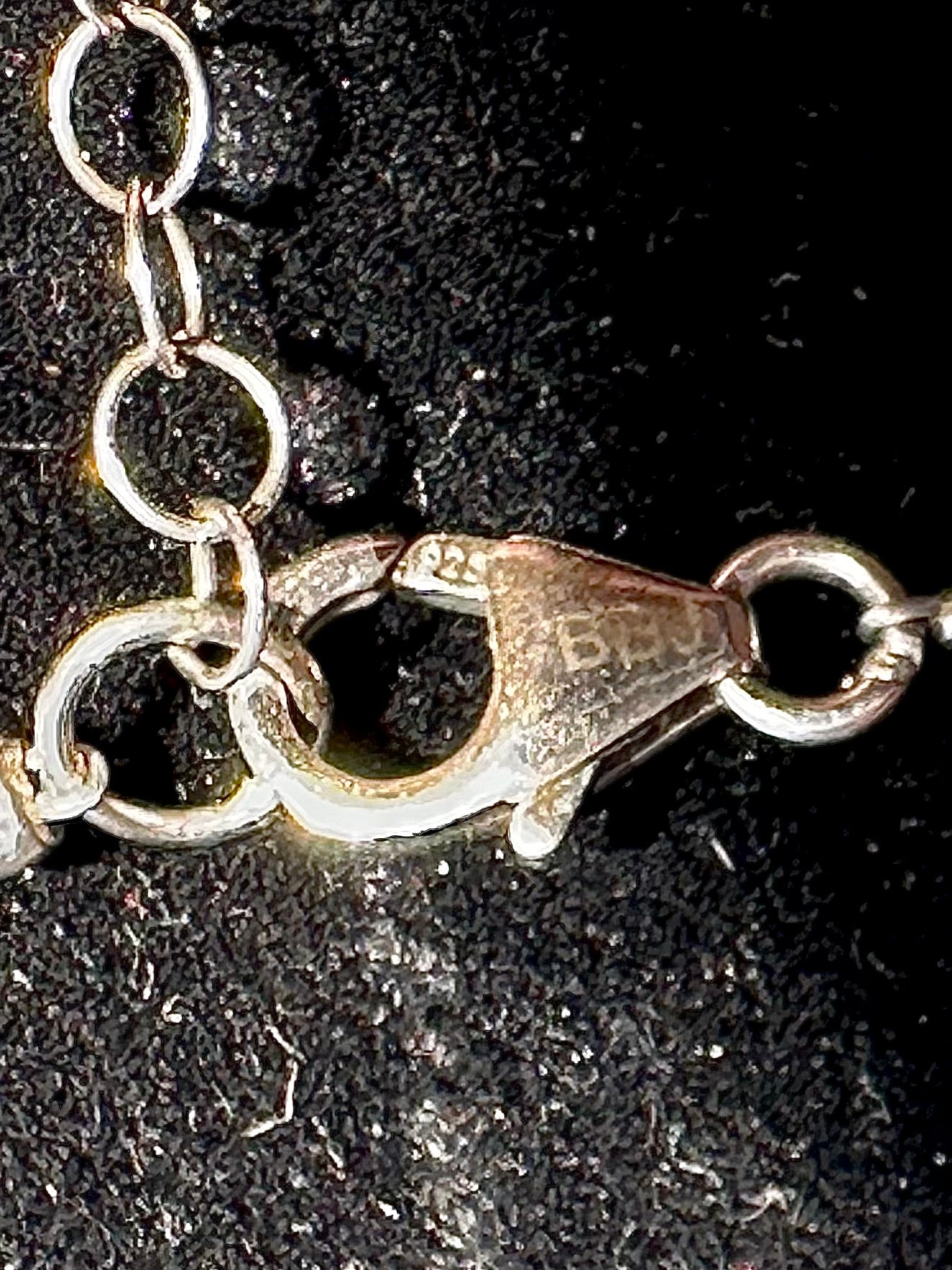 Secondhand Faceted Crystal ‘BBJ’ Branded Sterling Silver Long Necklace