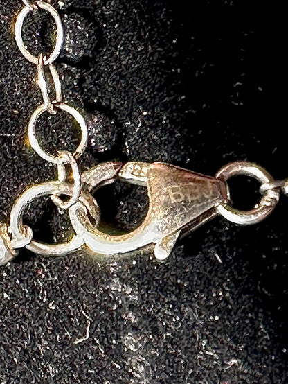 Secondhand Faceted Crystal ‘BBJ’ Branded Sterling Silver Long Necklace