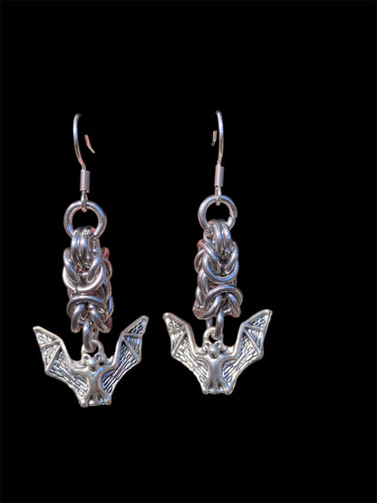 Chainmail Bat Earrings