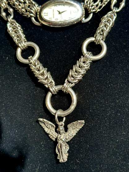Stainless Steel Watch Angel Chainmaille Choker & Necklace