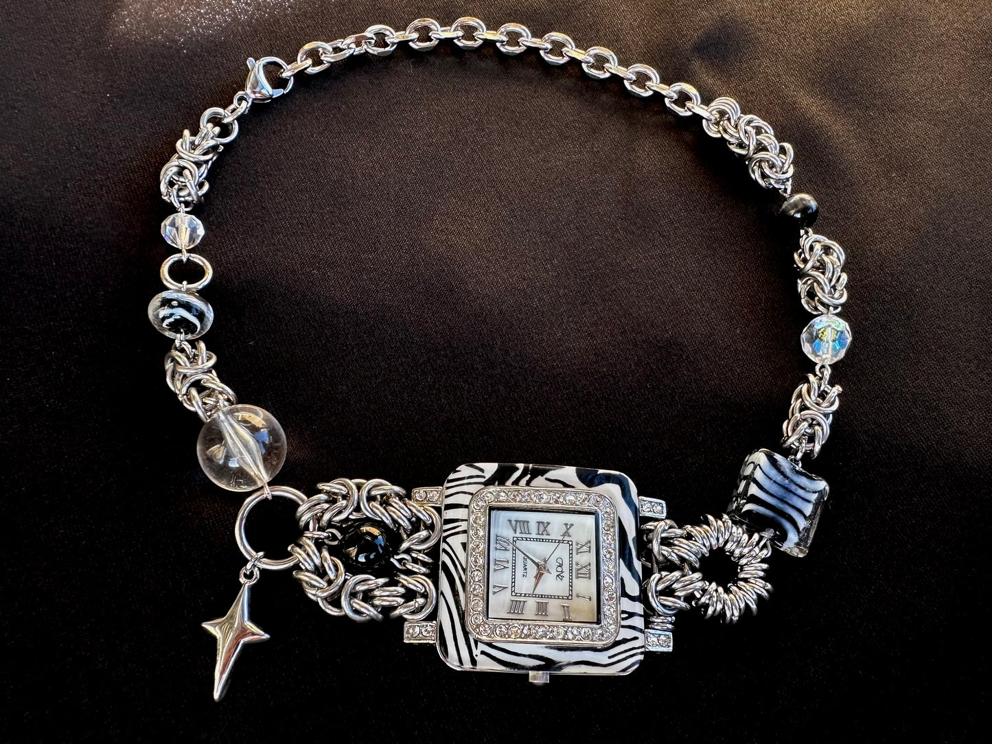 Zebra Watch Stainless Steel Chainmaille Choker