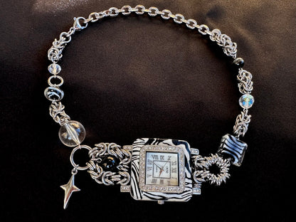 Zebra Watch Stainless Steel Chainmaille Choker