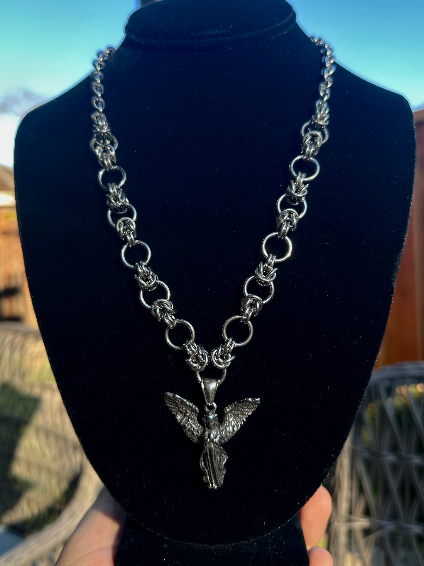 Angel Chainmail Necklace Stainless Steel