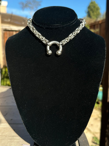 Large Horseshoe Piercing Chainmaille Choker/Necklace
