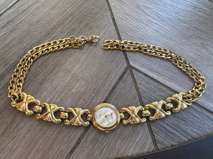 Vintage Greun Mother of Pearl Watch Choker