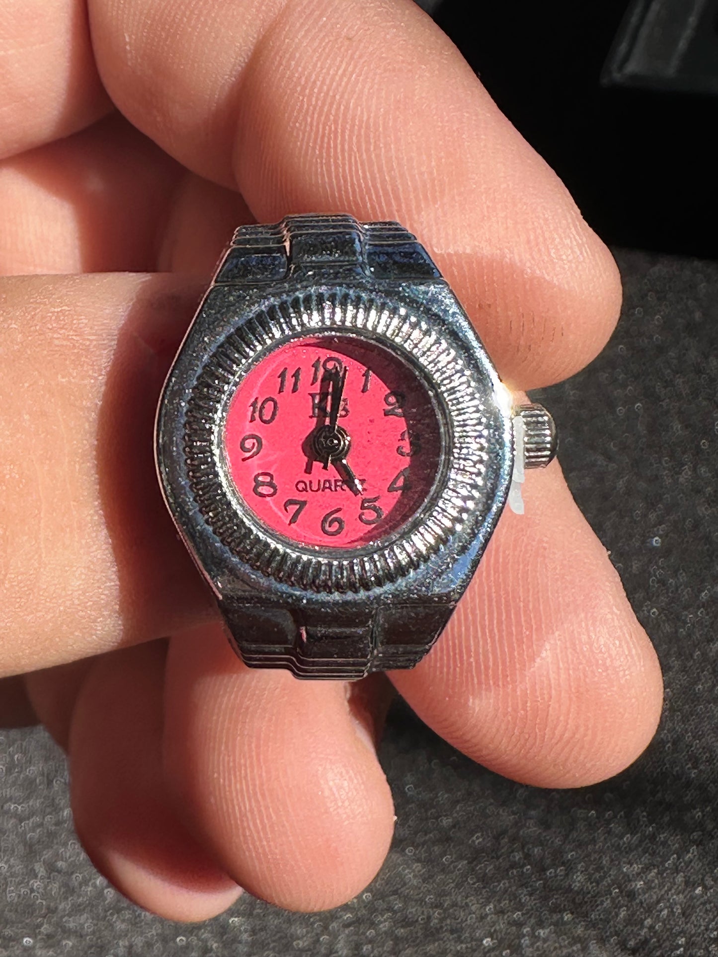 Red Silver Ring Watch