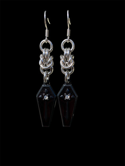 Chainmail Coffin Earrings