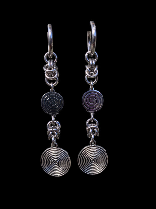 Chainmail Spiral Earrings