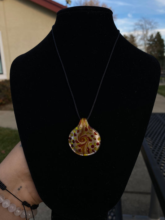 Simple Green & Brown Glasswork Pendant