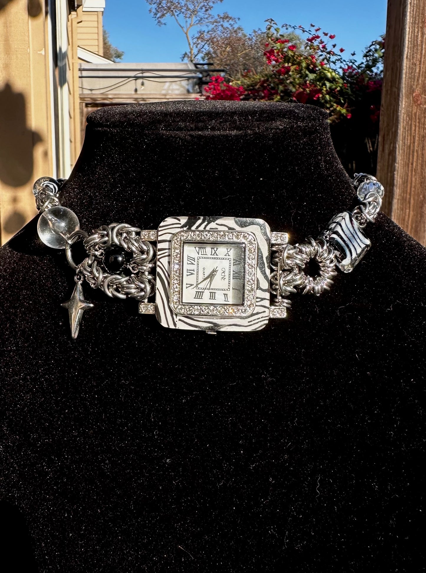 Zebra Watch Stainless Steel Chainmaille Choker