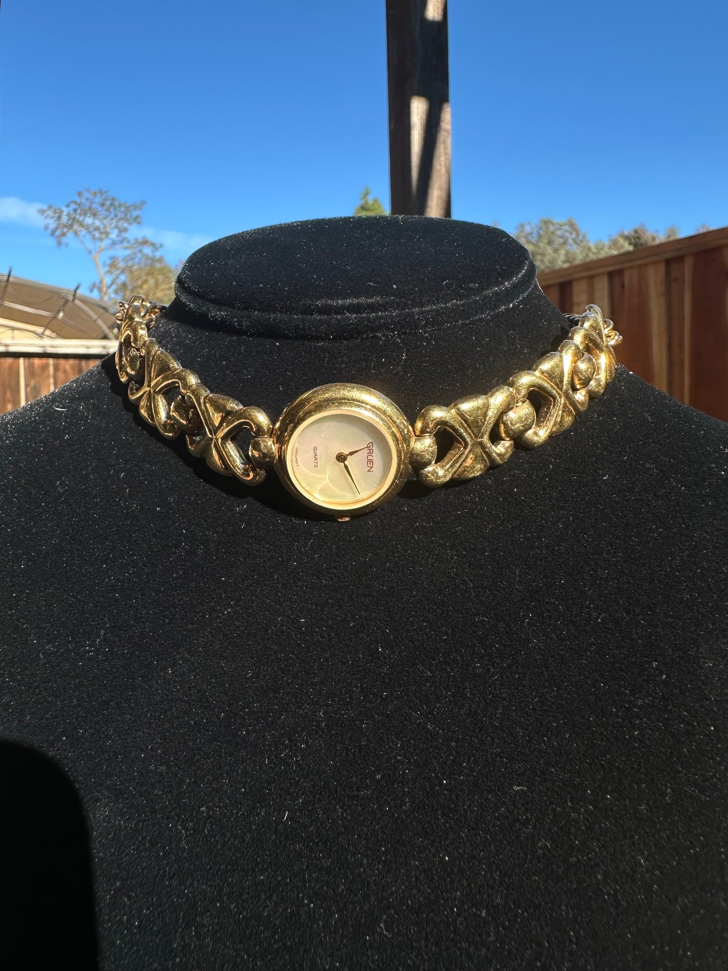 Vintage Greun Mother of Pearl Watch Choker