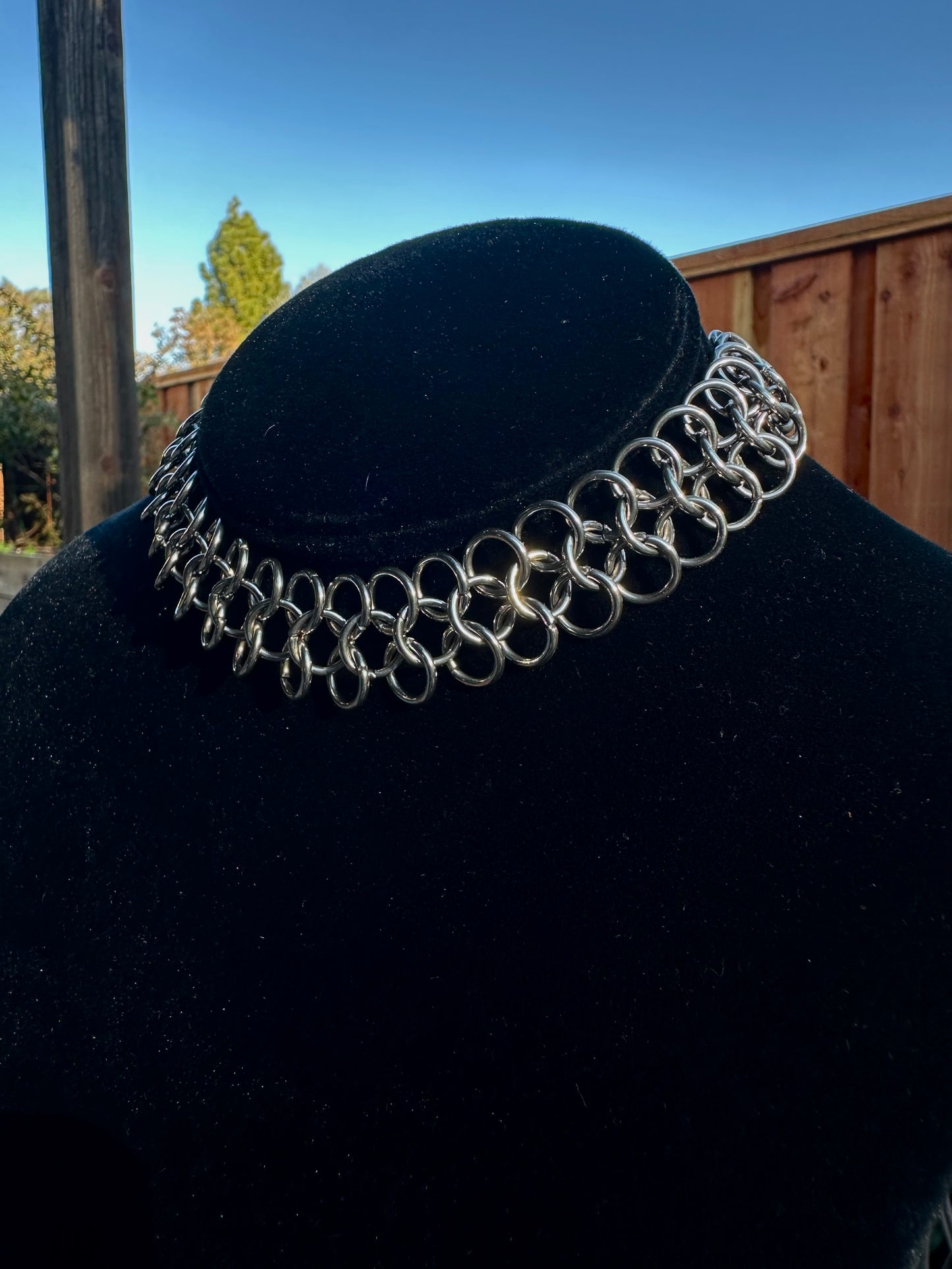 European 4 in 1 Chainmaille Handmade in Stainless Steel Adjustable Choker/Small Necklace Size