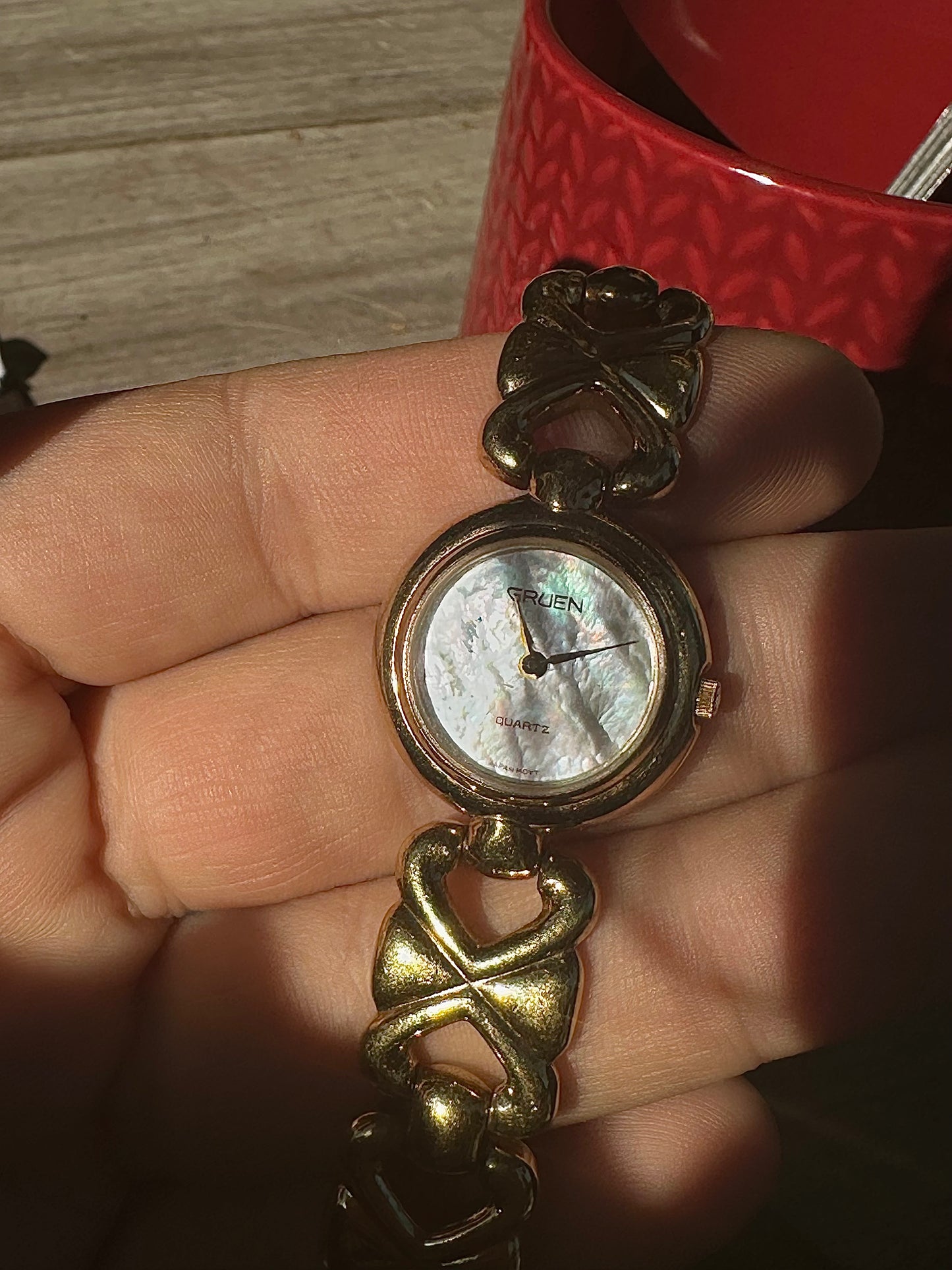 Vintage Greun Mother of Pearl Watch Choker