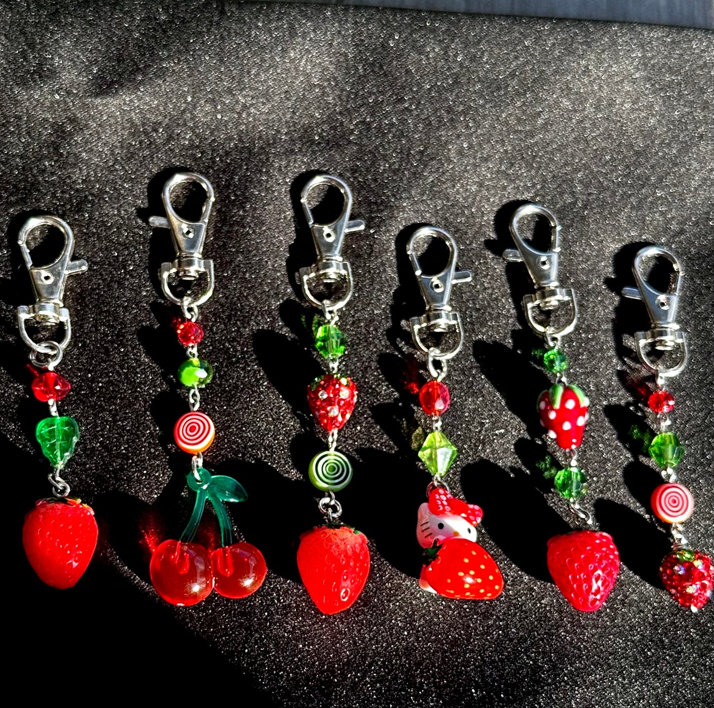 Strawberry & Cherry Handmade Keychains