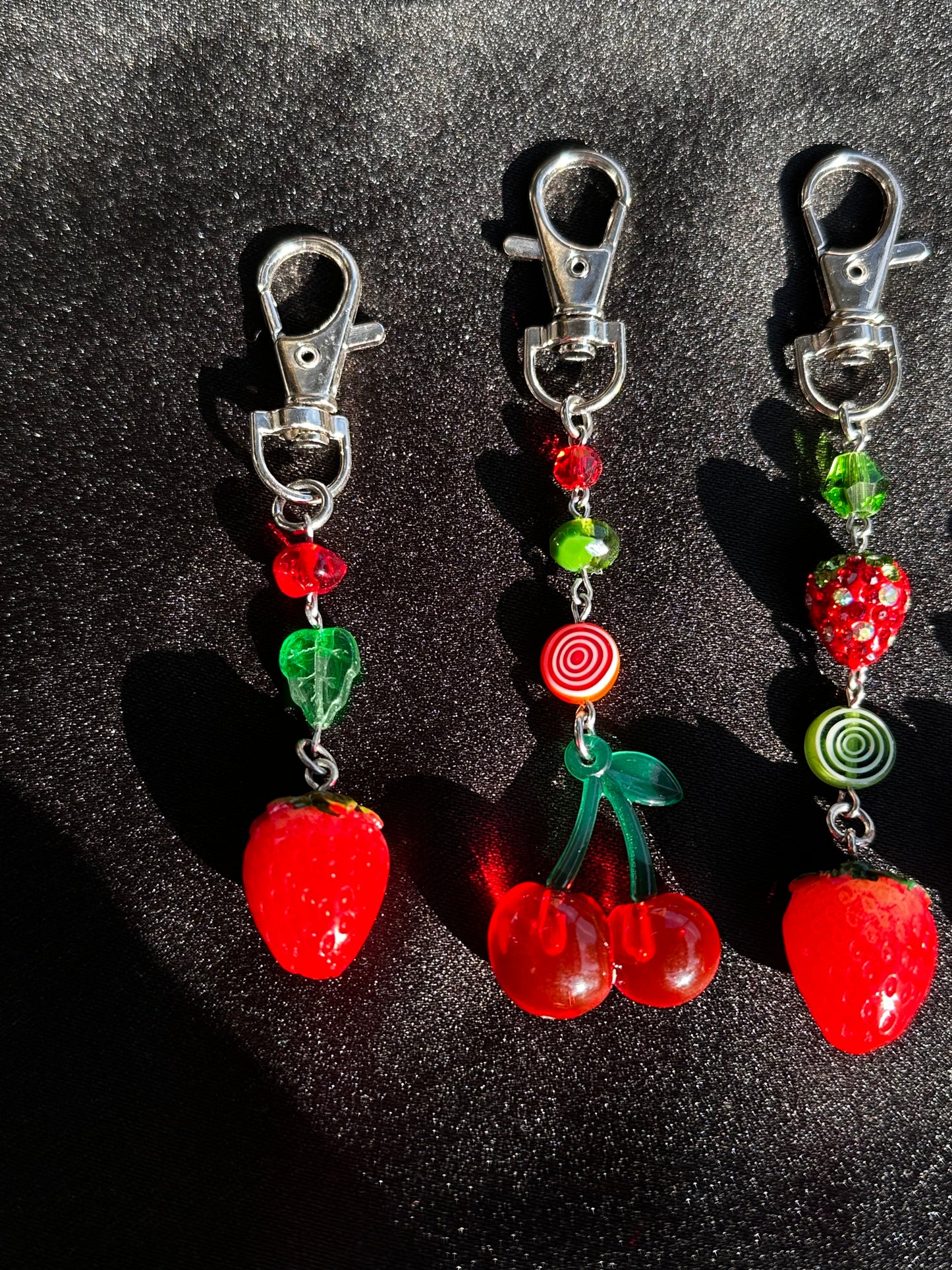 Strawberry & Cherry Handmade Keychains