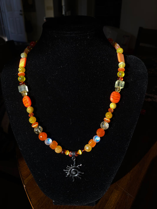 Orange & Yellow Sun Necklace