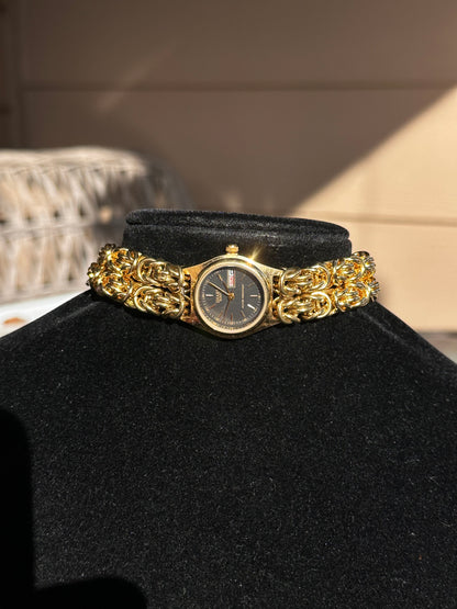 24k Gold Plated Stainless Steel Chainmaille Watch Choker/Necklace