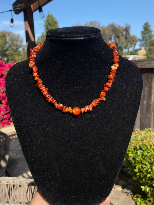 Carnelian Chip Necklace
