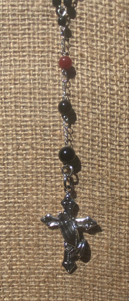 ‘Sold My Soul to Satan Waiting in Line at the Mall’ Inspired Stainless Steel Rosary