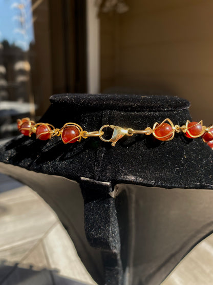 SH Gold Carnelian Necklace
