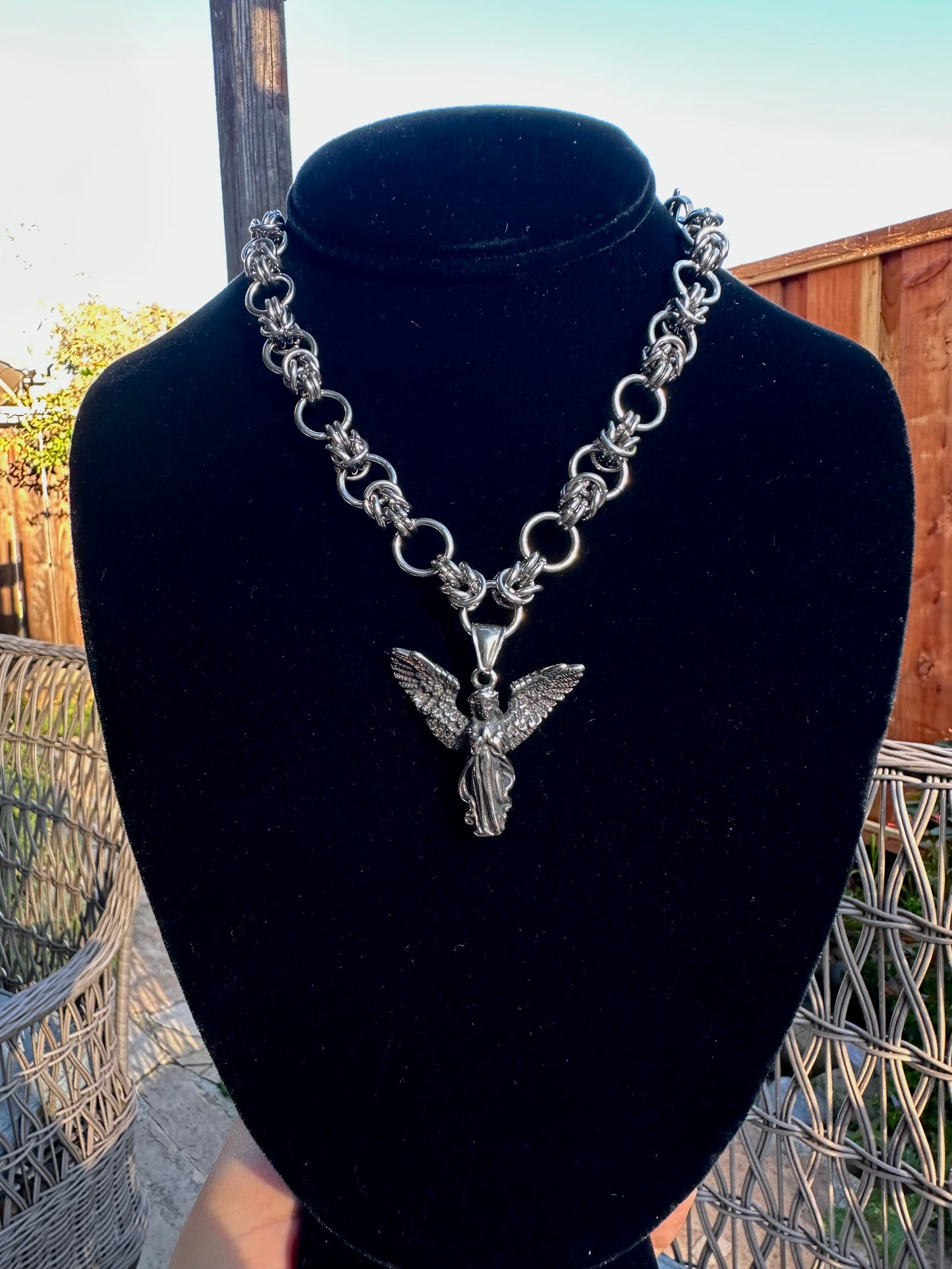 Angel Chainmail Necklace Stainless Steel