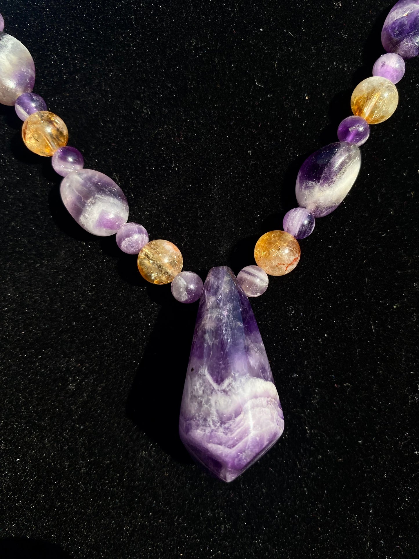 Amethyst & Citrine Chunk Necklace