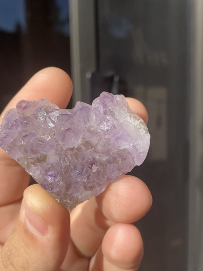 Amethyst Heart Cluster Carving