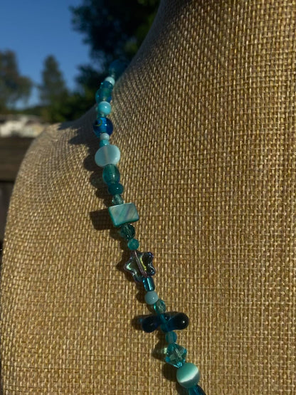 Blue “Pocket” Watch Necklace