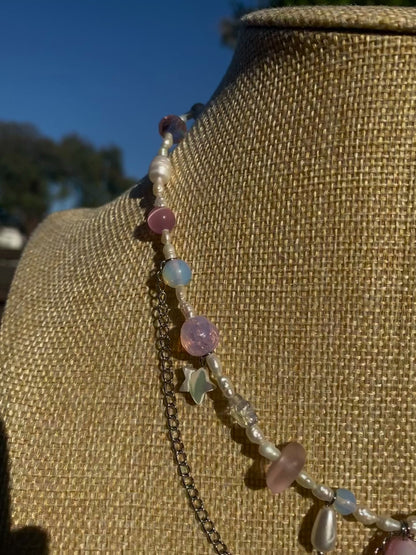 Pink Pearl JellyFish Necklace