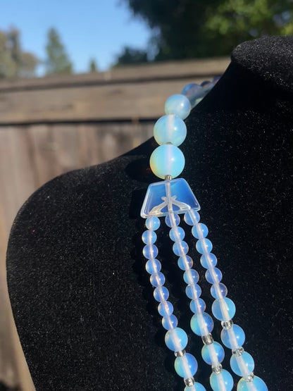 Triple Strand Opalite Necklace