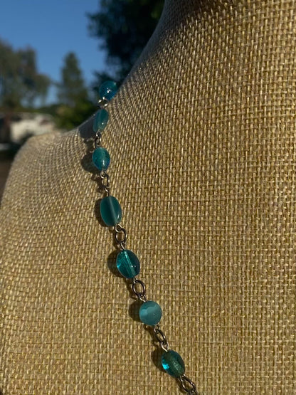 Light Blue Cat Eye Necklace