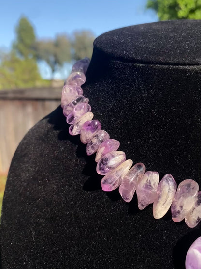 Amethyst Chip/Spike Necklace
