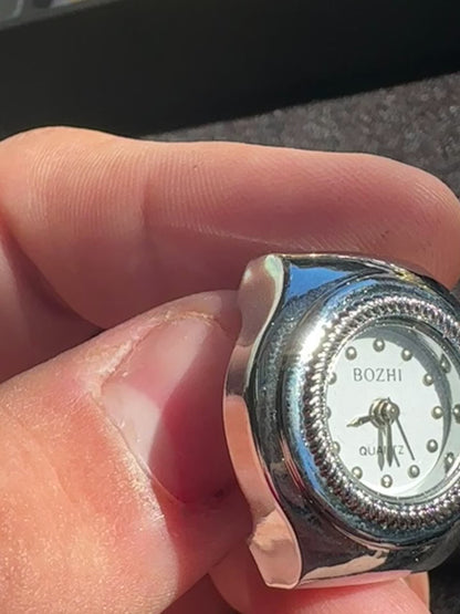 ‘Braided’ Style Silver Ring Watch