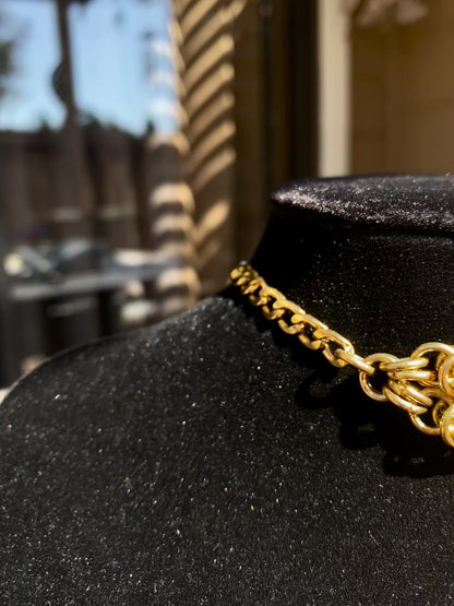 24k Gold Plated Stainless Steel Chaimaille Watch Choker/Necklace