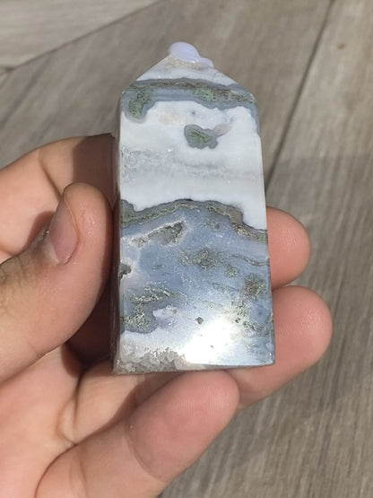 Moss Agate with Druzy Pockets