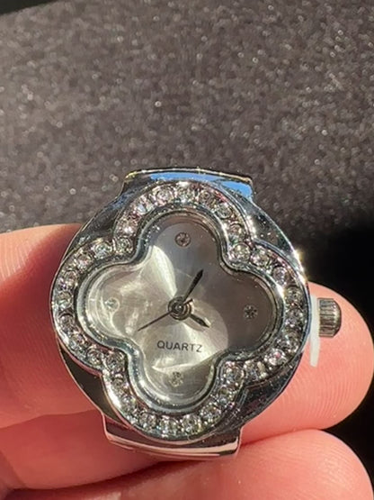 Studded Silver Ring Watch