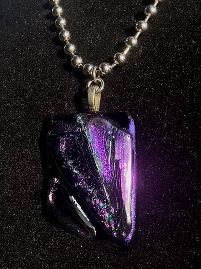 Dichroic Glass Ball Chain Necklace